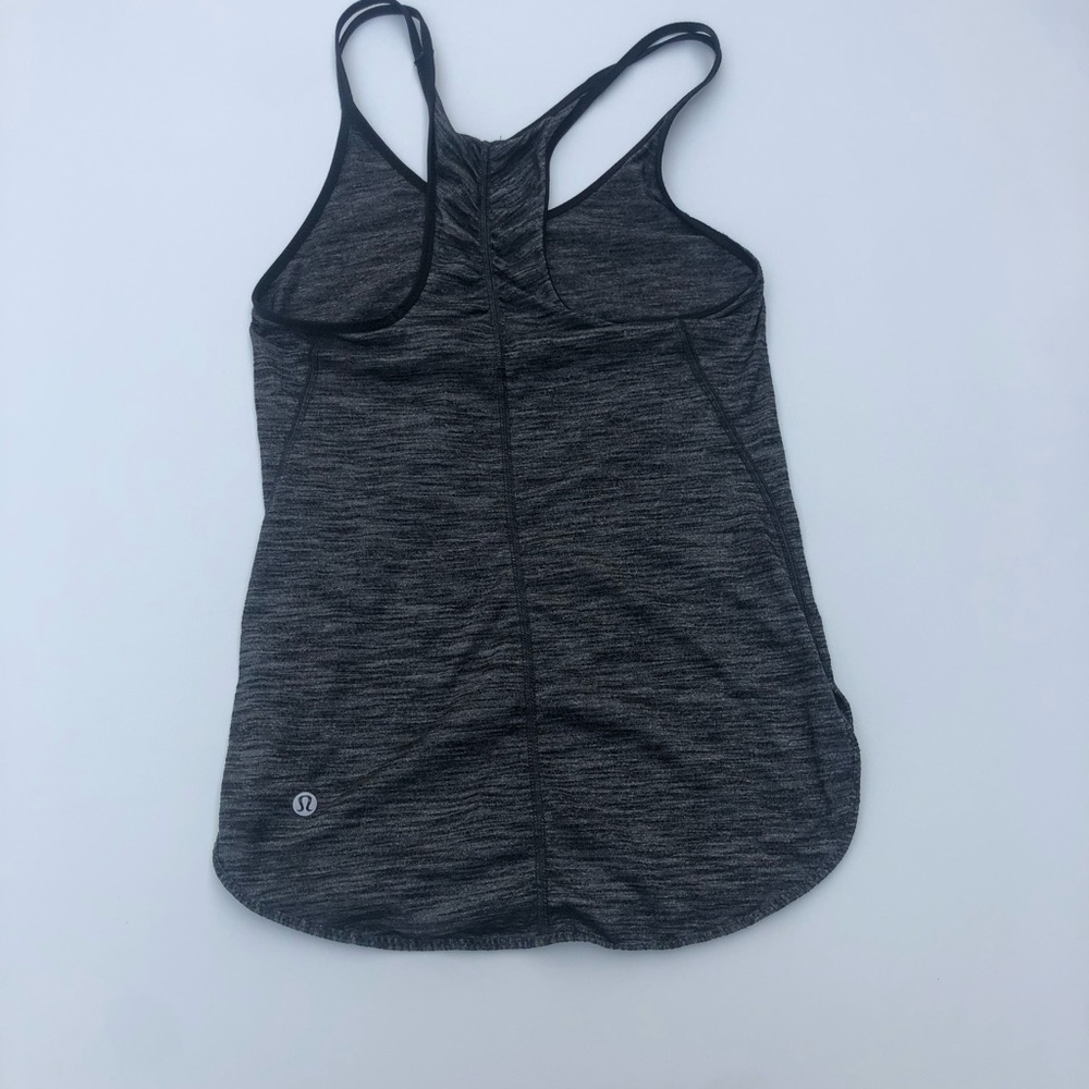 Lululemon Tank Gray Ruched detail on Back Size 2